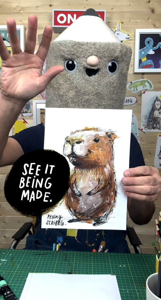 Capybara Art Print – Limited Edition by Penny Scribble
