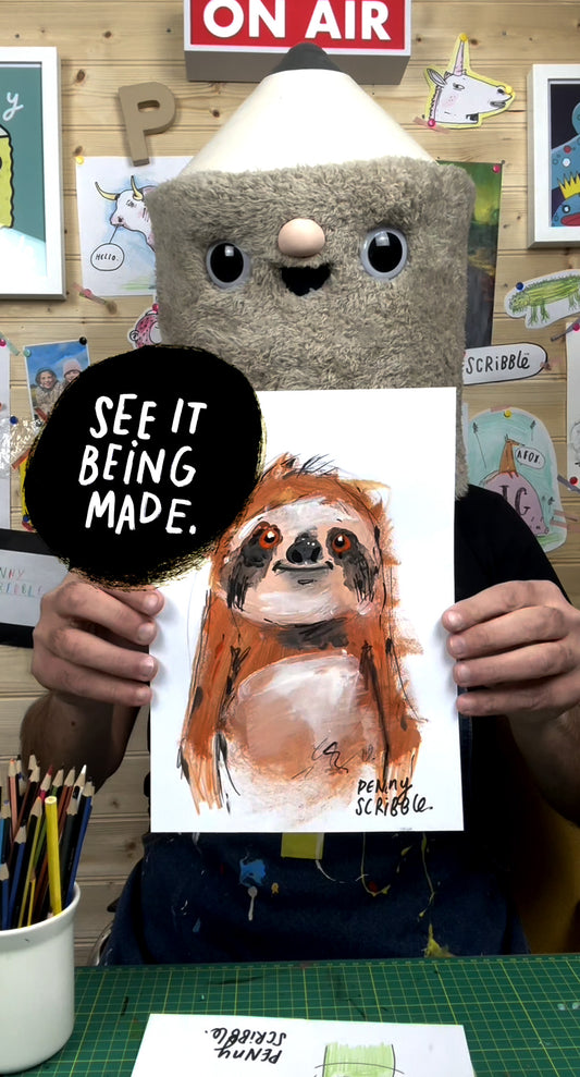 Sloth Art Print – Limited Edition by Penny Scribble